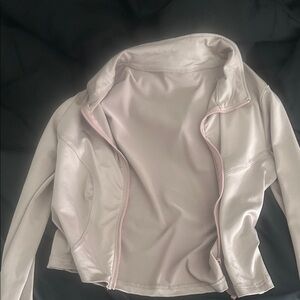 SHEIN Light Pink Leather Jacket